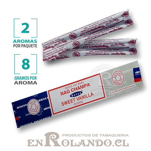 Incienso Satya Duo "Nag Champa y Vainilla" ($6.500 x Mayor) 