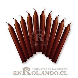 Vela Lisa Esotérica Marron - ﻿10 Velas ($1.990 x Mayor)