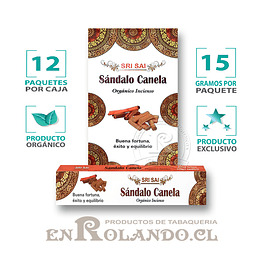 Incienso Orgánico Sándalo - Canela Sri Sai 12 Cajitas ($6.000 x Mayor)