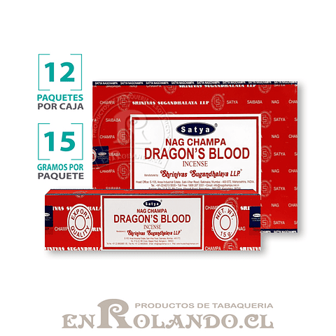 Incienso Satya Nag Champa "Sangre de Dragón" ($4.990 x Mayor) 