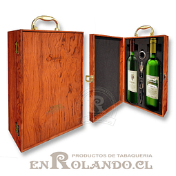 Caja Porta-Vinos Madera #2128 ($19.900 x Mayor)