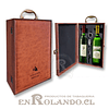 Caja Porta-Vinos Eco Cuero - Madera #2129 ($19.900 x Mayor)