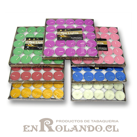 Velas Tealight Colores - Set de 100 ($3.490 x Mayor)