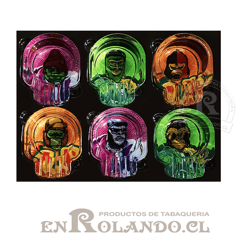 Cenicero de Vidrio Calavera Gorilla Rolling Stars ($1.990 x Mayor)