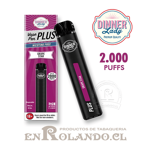 Vape Pen Plus - Estrella de Uva ($6.990 x Mayor) 2.000 Puffs