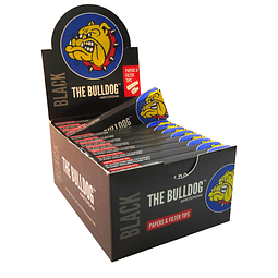 Papelillos The Bulldog Black 1 1/4 +  Tips  - Display