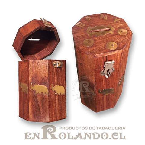 Caja Madera Alcancía Octagonal ($3.990 x Mayor)