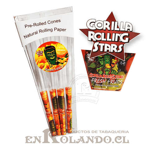 Set 8 Conos Sabor "Mango" Gorilla Rolling Stars ($1.990 x Mayor)