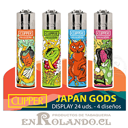 Encendedor Clipper Colección Japan Gods - 24 Uds. Display