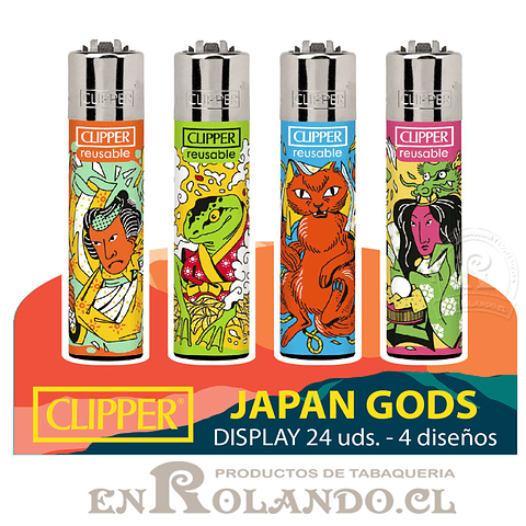 Encendedor Clipper Colección Japan Gods - 24 Uds. Display