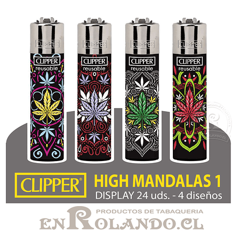Encendedor Clipper Colección High Mandalas 1 - 24 Uds. Display