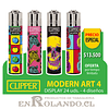 Encendedor Clipper Modern Art 4 - 24 Uds. Display