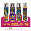Encendedor Clipper Hippie Lifestyle 1 - 24 Uds. Display