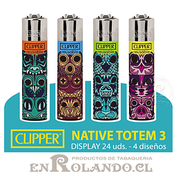 Encendedor Clipper Colección "Native Totem 3" - Display