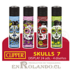 Encendedor Clipper Colección Skulls 7 - 24 Uds. Display