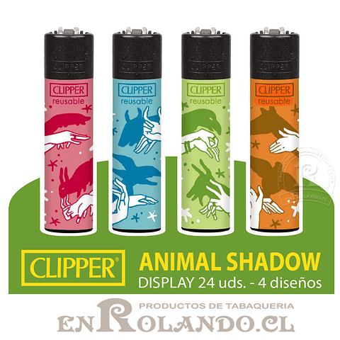 Encendedor Clipper Colección "Animal Shadow" - Display