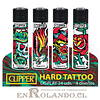 Encendedor Clipper Colección "Hard Tattoo" - Display