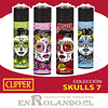Pack Oferta Clipper 4 Encendedores + Gas Universal 300 ml. (Colección Skulls 7)