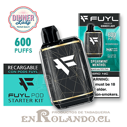 Vape Fuyl Recargable - Menta-Menthol ($5.990 x Mayor) 600 Puffs 