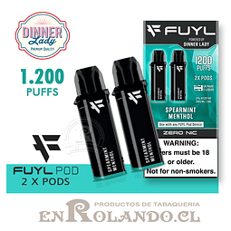 2 Pods para Vape Fuyl - Menta-Menthol ($5.990 x Mayor) 1.200 Puffs 