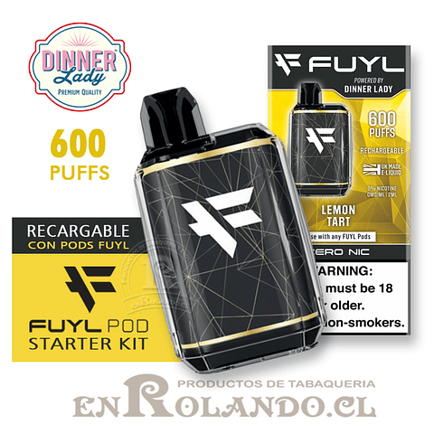 Vape Fuyl Recargable - Tarta de Limón ($5.990 x Mayor) 600 Puffs 