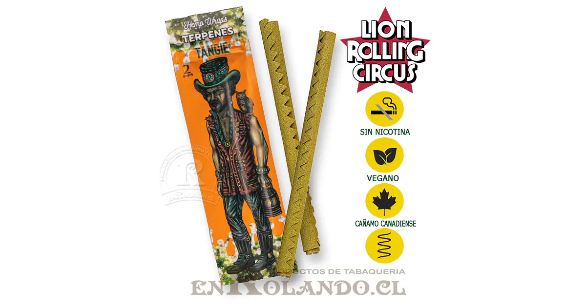 Lion Rolling Circus Wraps Hemp Terpenes Tangie
