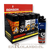Encendedor Ronson Colourlite Caballeros - 20 uds - Display