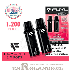 2 Pods para Vape Fuyl - Trueno Rojo ($5.990 x Mayor) 1.200 Puff