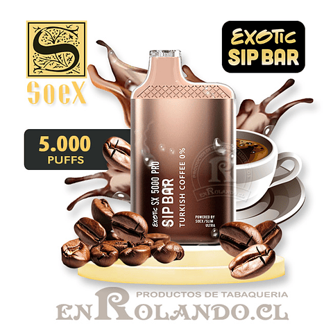 Vape Exotic Sip Bar - Turkish Coffee ($7.990 x Mayor) 5.000 Puffs
