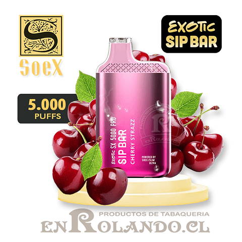 Vape Exotic Sip Bar - Cherry Strazz ($7.990 x Mayor) 5.000 Puffs
