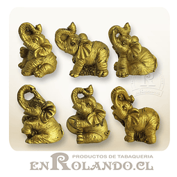 Set de 6 Elefantes Dorados #7708-3 ($4.990 x Mayor)