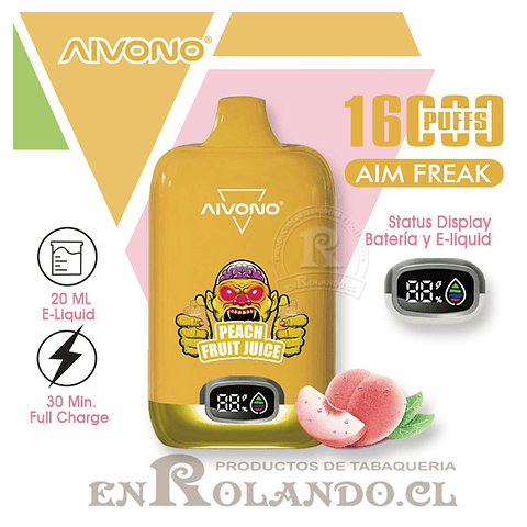 Vape Aivono - Jugo de Durazno ($12.990 x Mayor) 16.000 Puffs