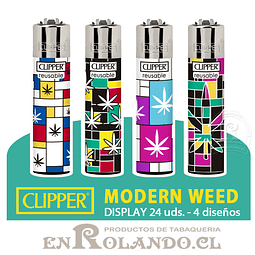Encendedor Clipper Colección Modern Weed - 24 Uds. Display