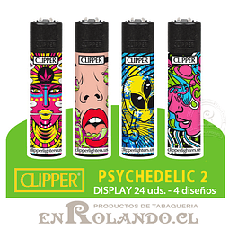 Encendedor Clipper Colección Psychedelic 2 - 24 Uds. Display
