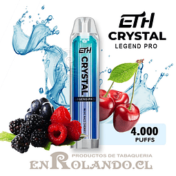 Vape ETH Crystal Legend Pro - Frutos Rojos - Cereza ($5.990 x Mayor) 4.000 Puffs