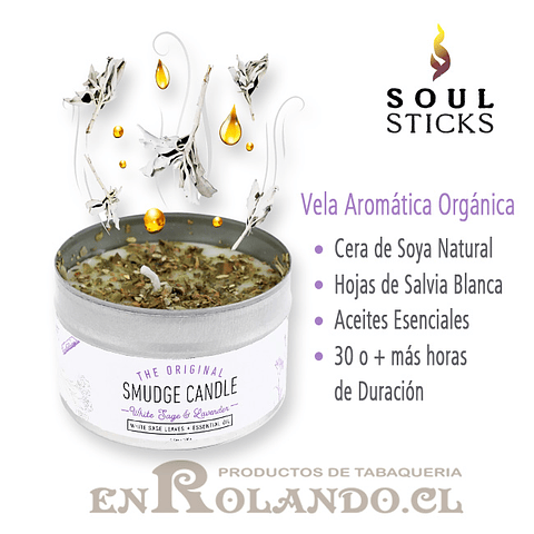 Vela Aromática Orgánica Salvia - Lavanda ($1.990 x Mayor) Soul Stick