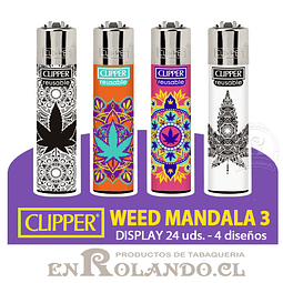 Encendedor Clipper Colección Weed Mandala 3 - 24 Uds. Display