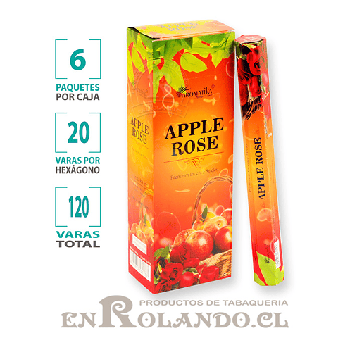 Incienso Aromatika Manzana y Rosas - 120 varas