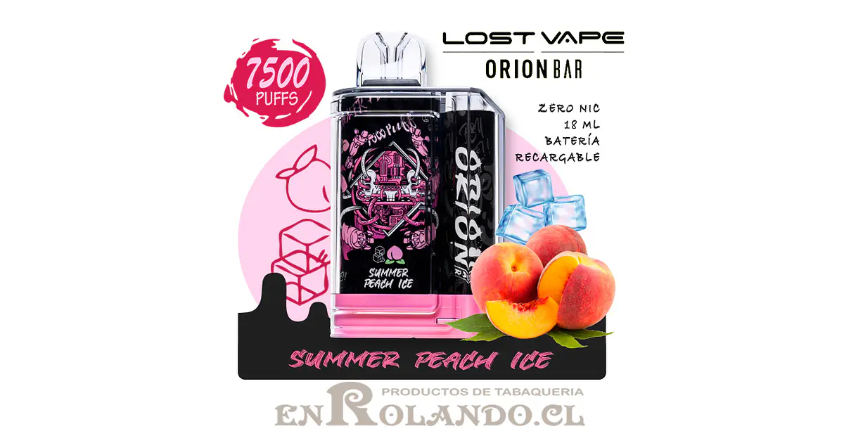 Lost Vape Summer Summer Peach Ice – Orion Bar 7500 Disposable – Juce Vape  Orion Bar Vape