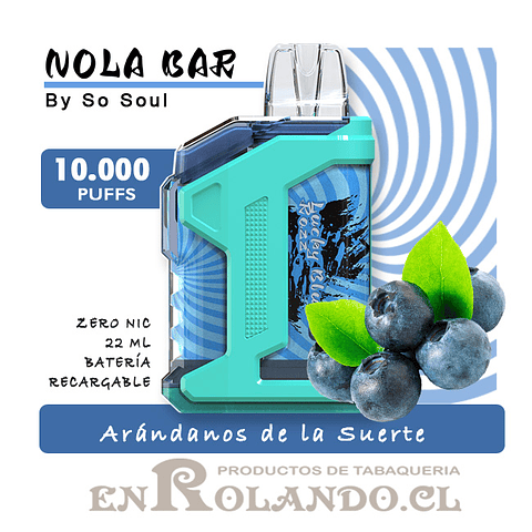 Vape Nola Bar - Arándanos de la Suerte ($10.990 x Mayor) 10.000 Puffs