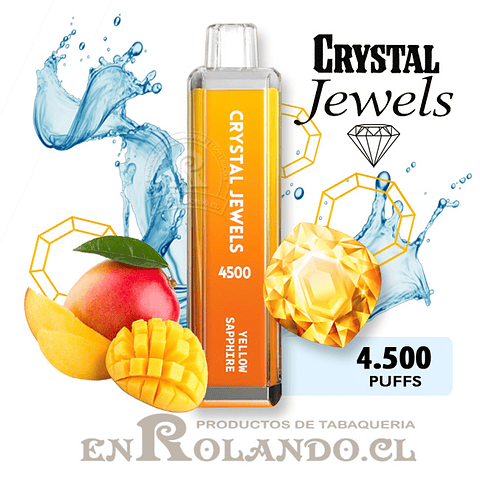 Vape Crystal Jewels - Zafiro Amarillo - Triple Mango ($6.990 x Mayor) 4.500 Puffs