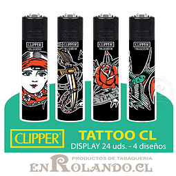 Encendedor Clipper Tattoo Cl - 24 Uds. Display