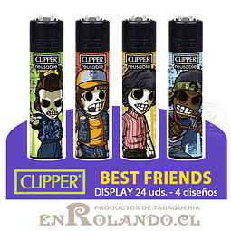 Encendedor Clipper Colección Best Friends - 24 Uds. Display