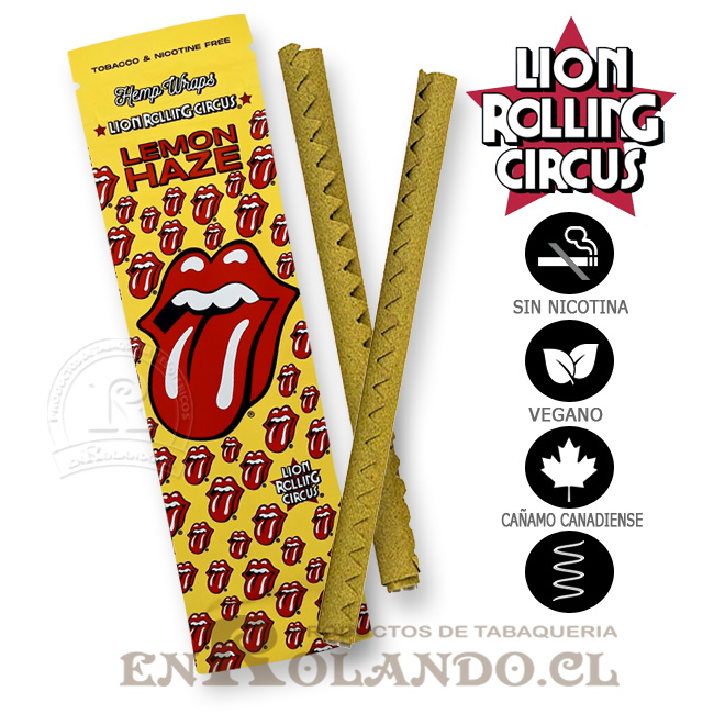 Lion Rolling Circus Hemp Wraps Stones Lemon Haze