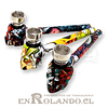 Pipa Metal y Vidrio Larga Calavera #DK-8441-3 ($2.490 x Mayor)