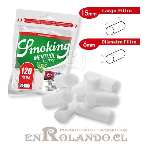 Filtros Smoking Slim Menthol - Bolsa ($790 x Mayor)