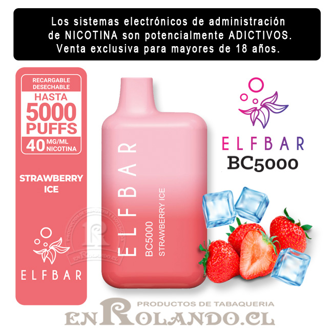 Vape Elfbar - Frutilla ICE ($12.990) 5.000 Puffs