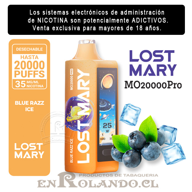 Vape Lost Mary - Blue Razz ICE ($18.990) 20.000 Puffs