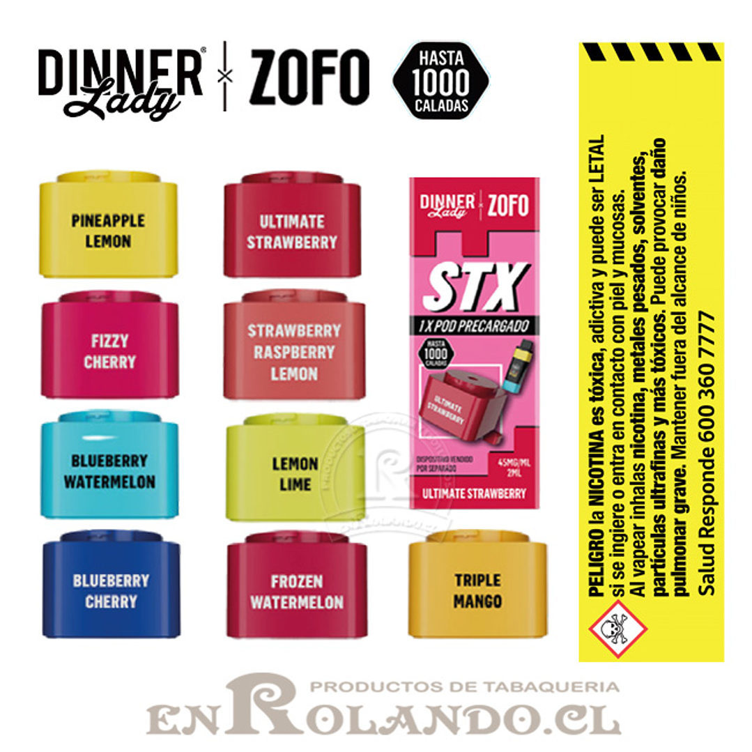 Pod Recarga Dinner Lady Zofo STX - Frozen Watermelon ($2.490 x Mayor) 1.000 Puffs 2