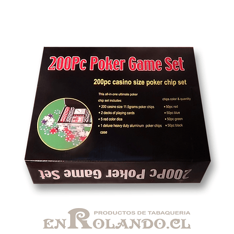 Set Maleta Poker 200 Fichas ($34.990 x Mayor)